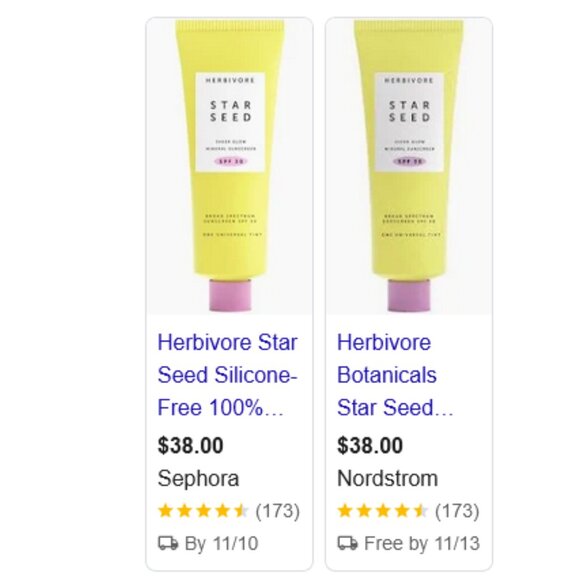 NEW NIB Herbivore Botanicals Star Seed Glow Skin 100% Mineral Facial Sunscreen - Picture 2 of 9